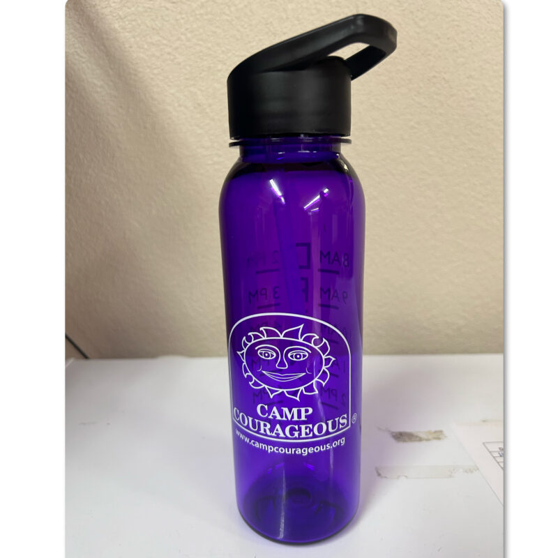 24 oz. Water Bottle with Flip Up Plastic Straw Lid