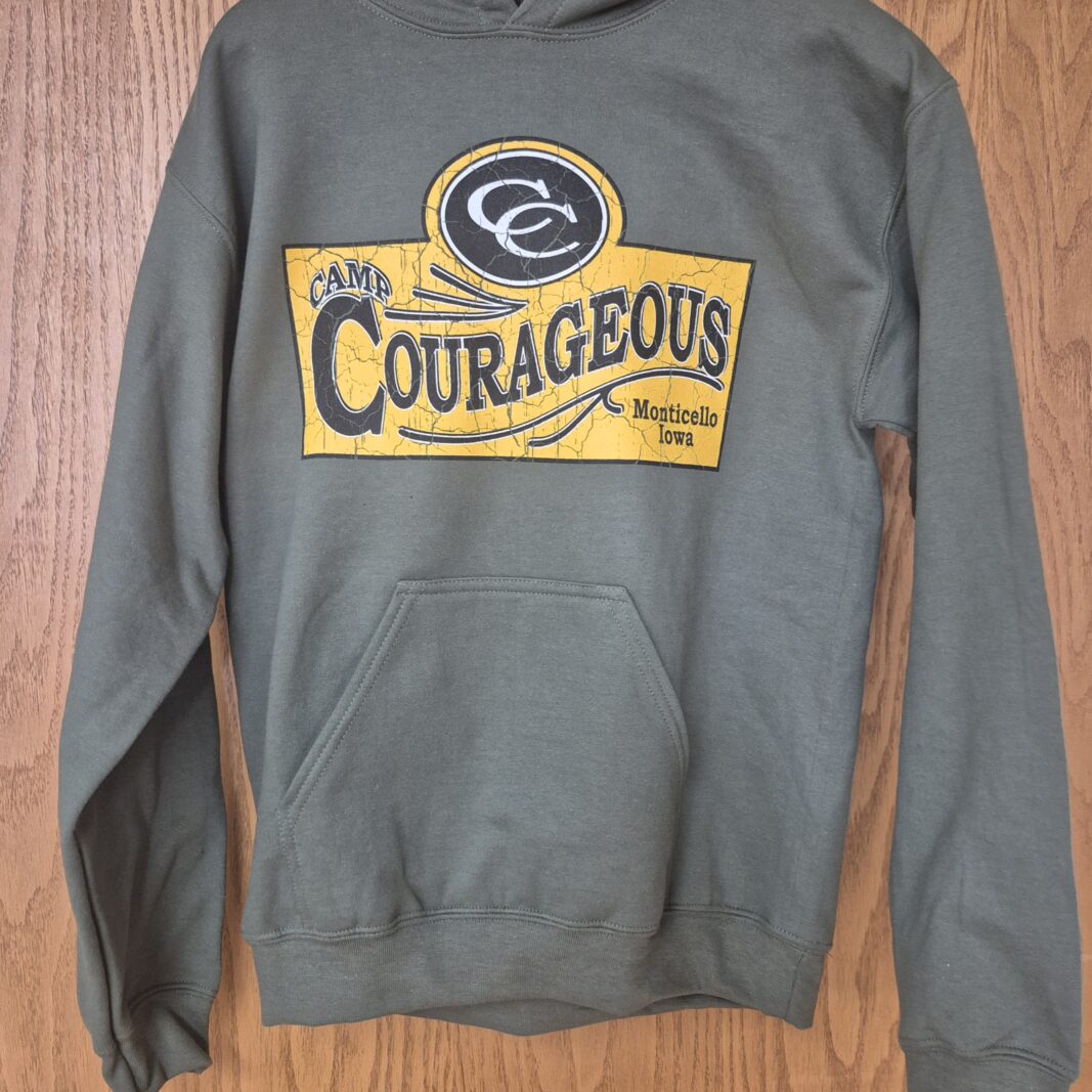 military green vintage look hoodie