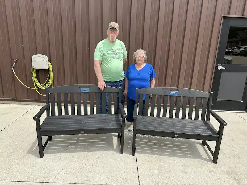 Parkersburg Lions Club Donates Benches.