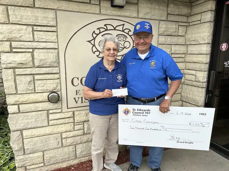St. Edwards Knights of Columbus Council 707 in Clinton, Iowa and their Auxiliary Are Great Camp Courageous Supporters!