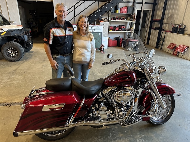 Congratulations to Rodney and Luara Necker of Sumner, IA…Harley Winners!