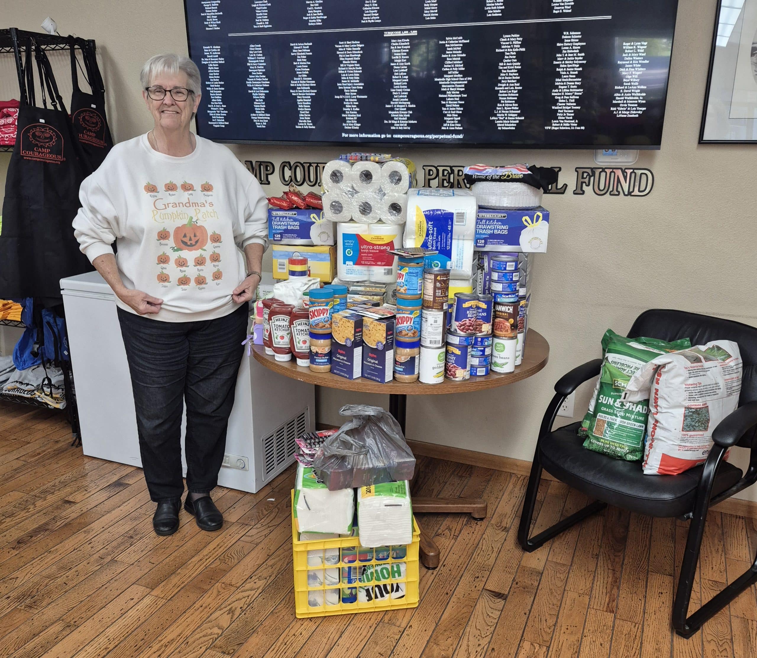 Arlene Wiley goes shopping for Camp Courageous