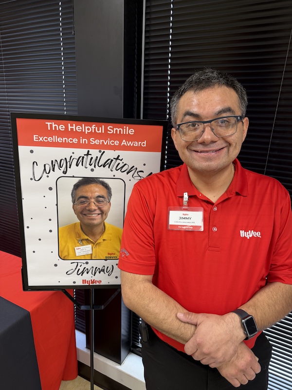 Former Camper, Jimmy Gibney, Recipient “The Helpful Smile” Excellence in Service Award From Camp’s Friends at Hy-Vee!