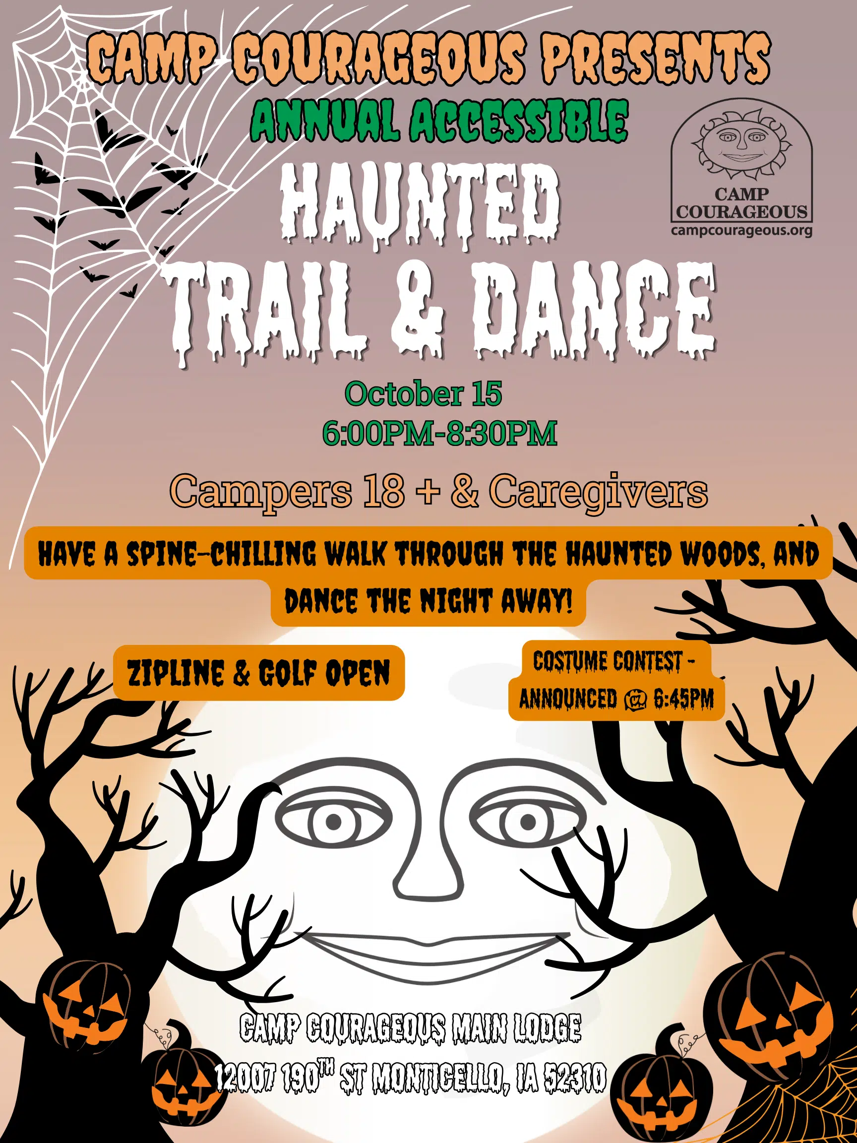 Flyer for the 2026 Camp Courageous Haunted Trail