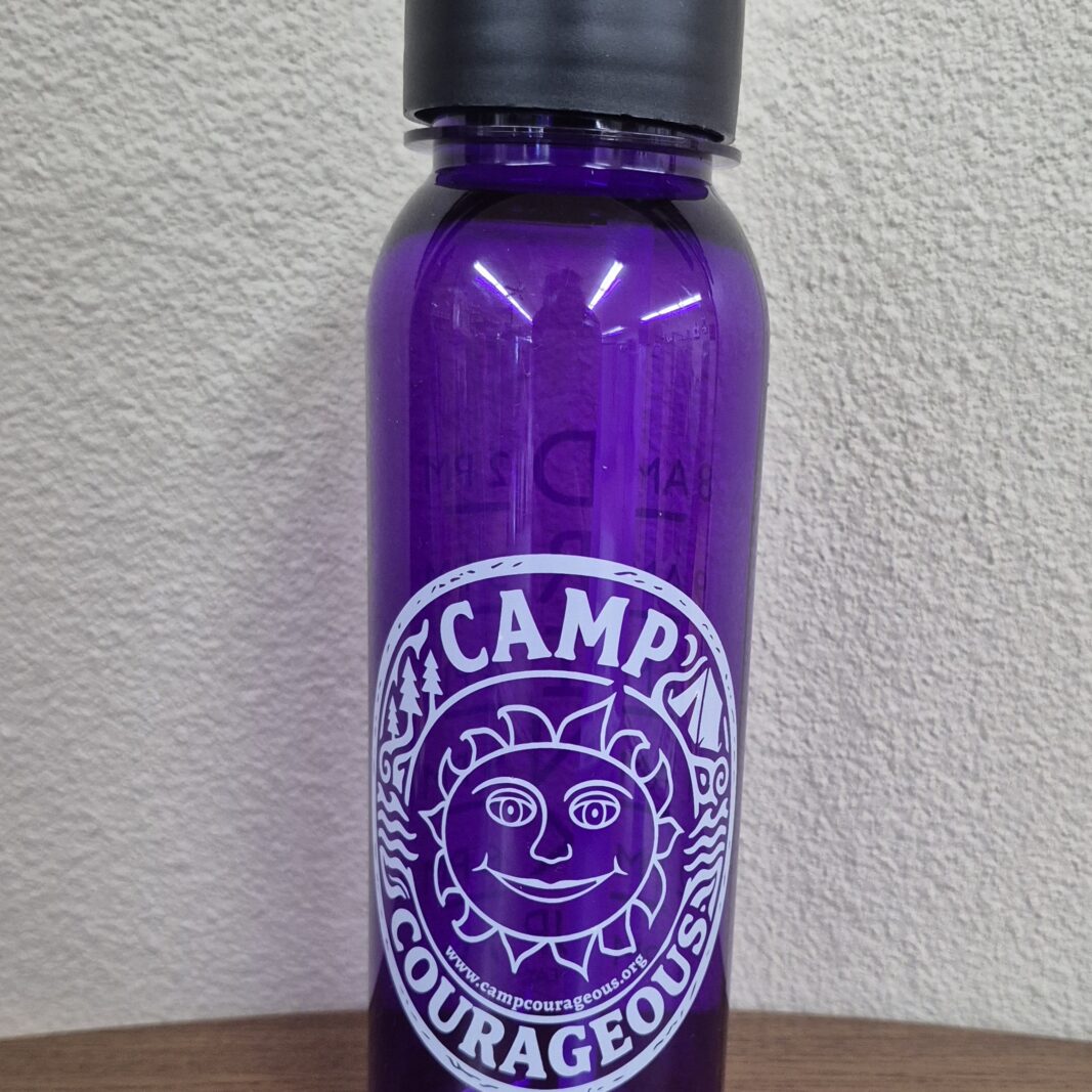24 oz. Water Bottle with Flip Up Plastic Straw Lid